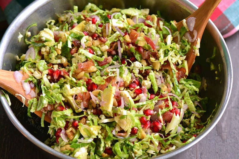 toss the ingredients of salad together in a bowl 