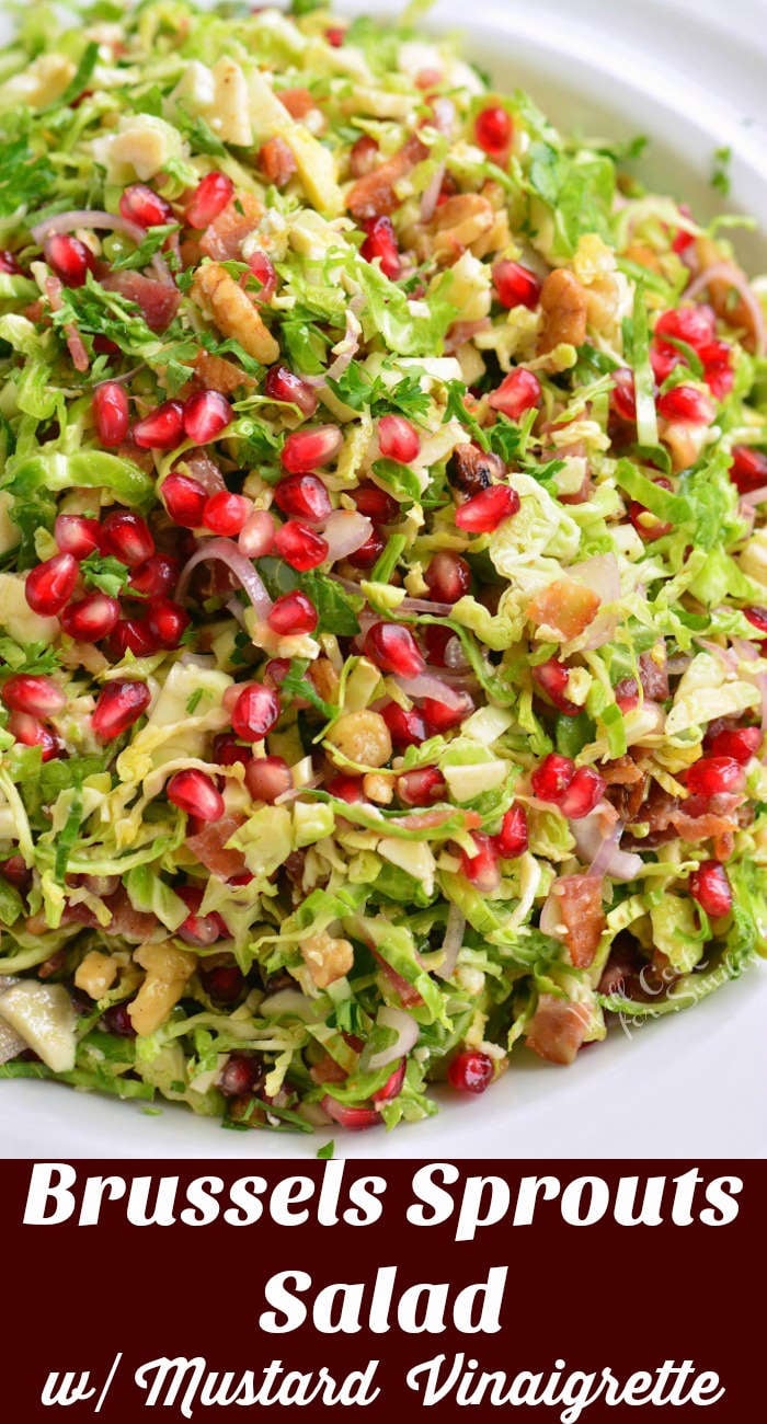 Brussels sprouts salad in a bowl 