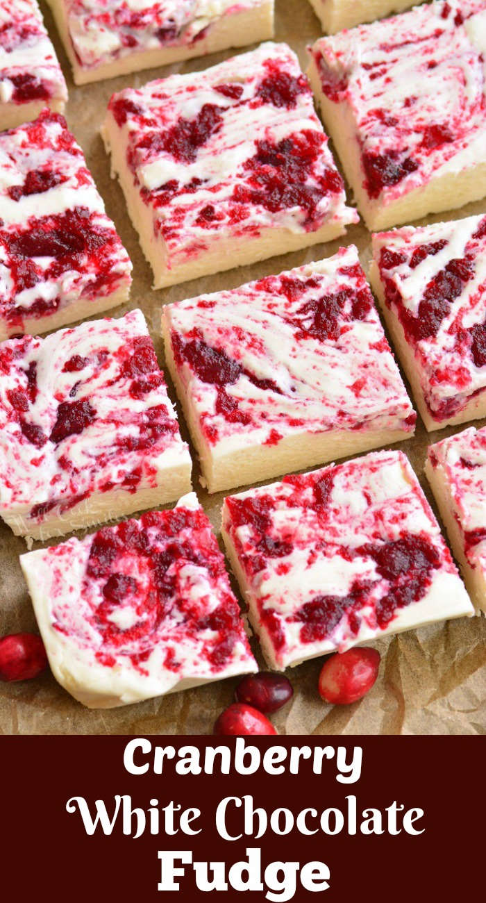 Cranberry White Chocolate Fudge