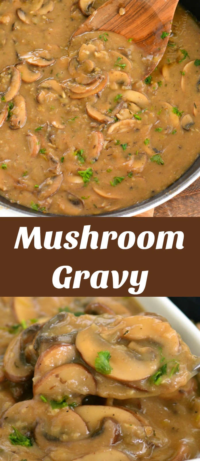 mushroom gravy collage