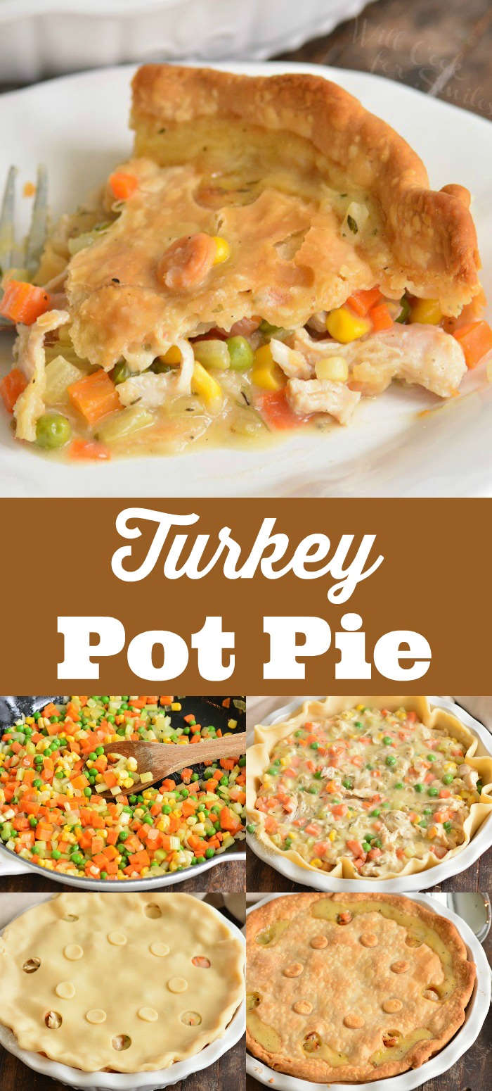 turkey pot pie collage