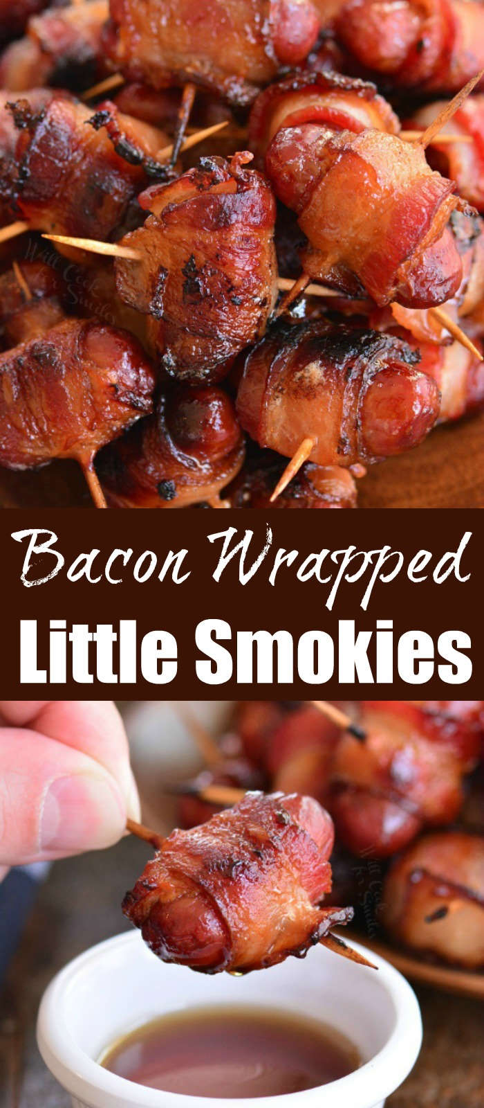 bacon wrapped little smokies collage