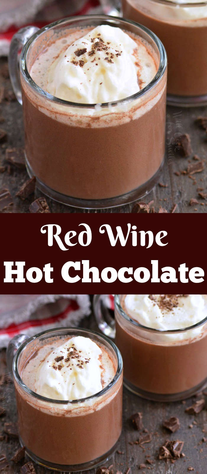 red wine hot chocolate collage