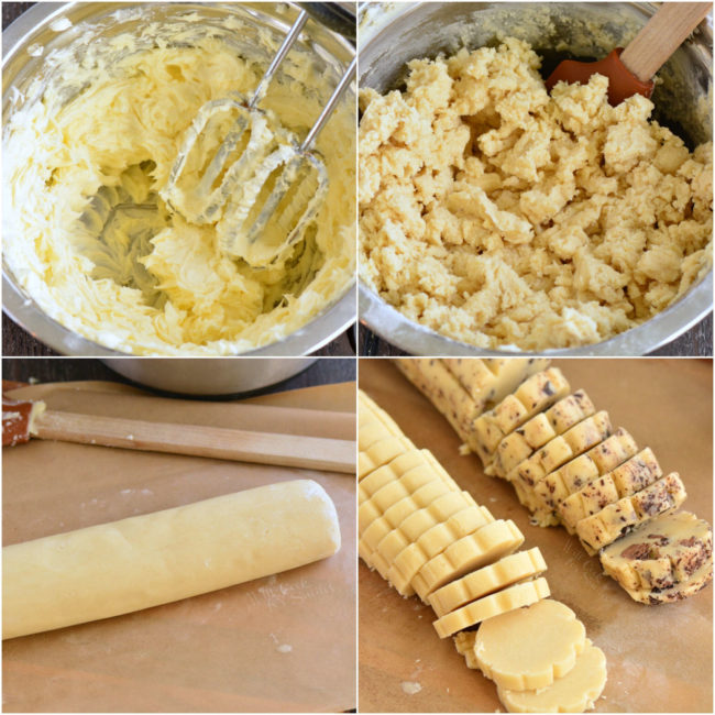 collage of steps for shortbread cookies