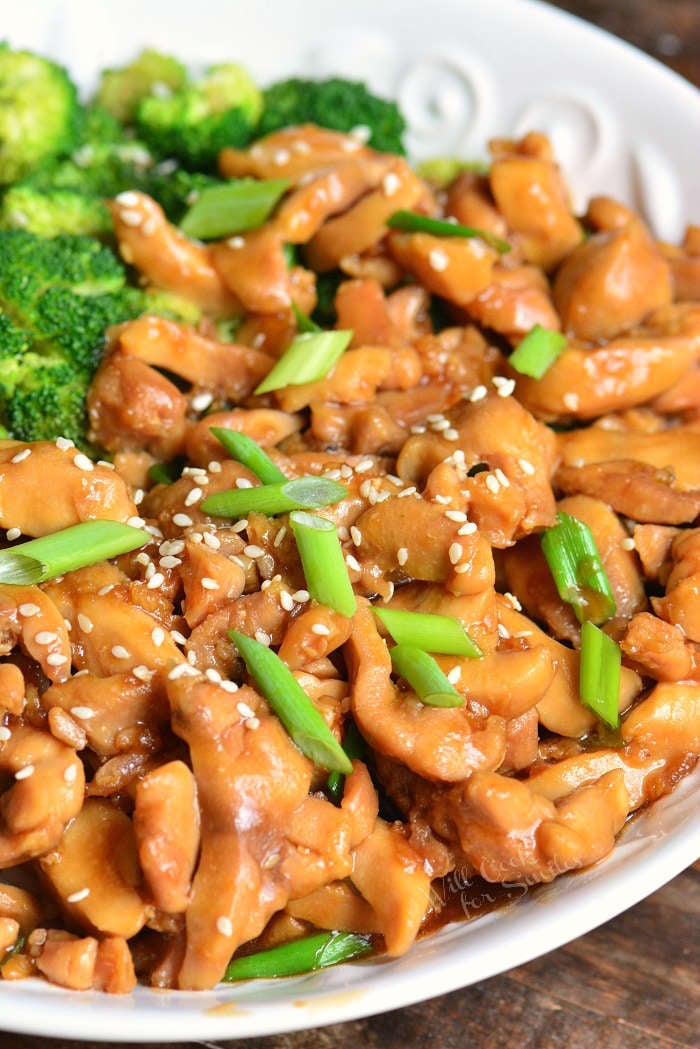 chicken teriyaki cooked in a bowl