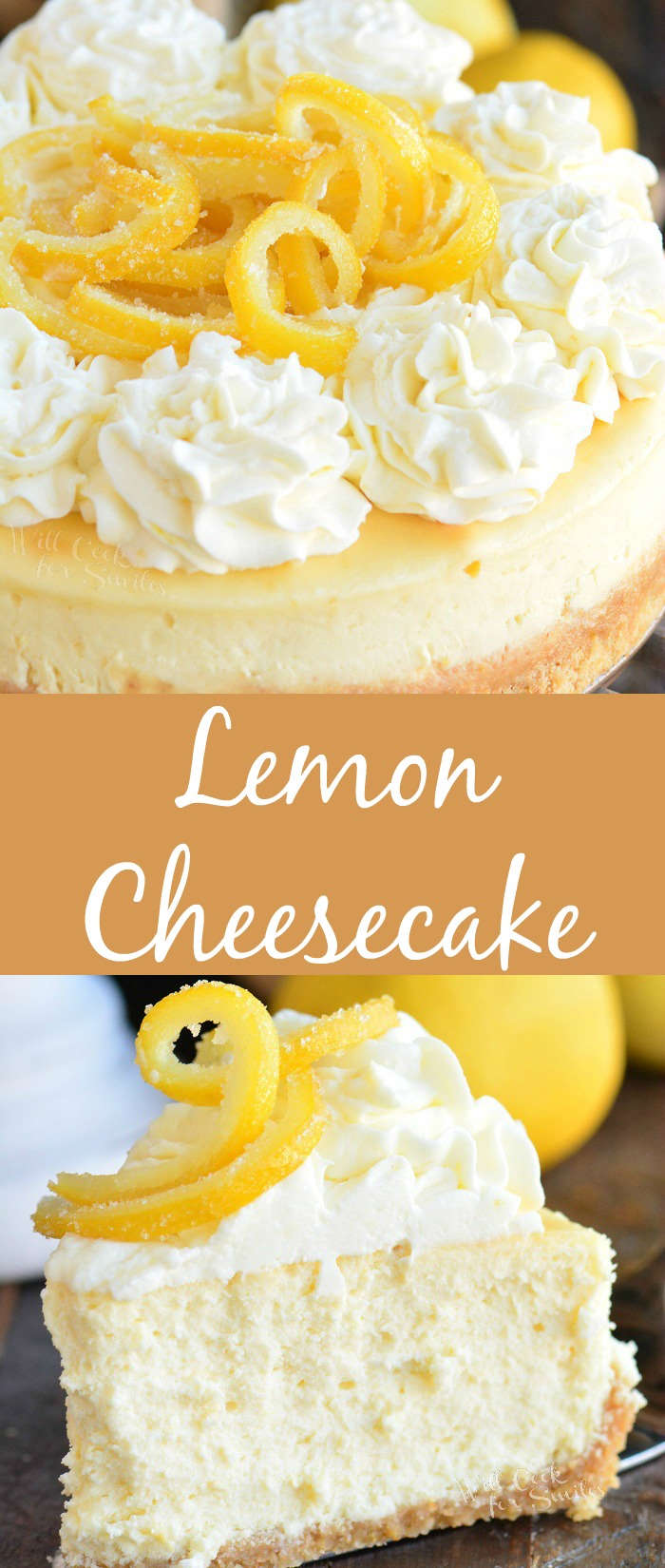 long collage of the cheesecake