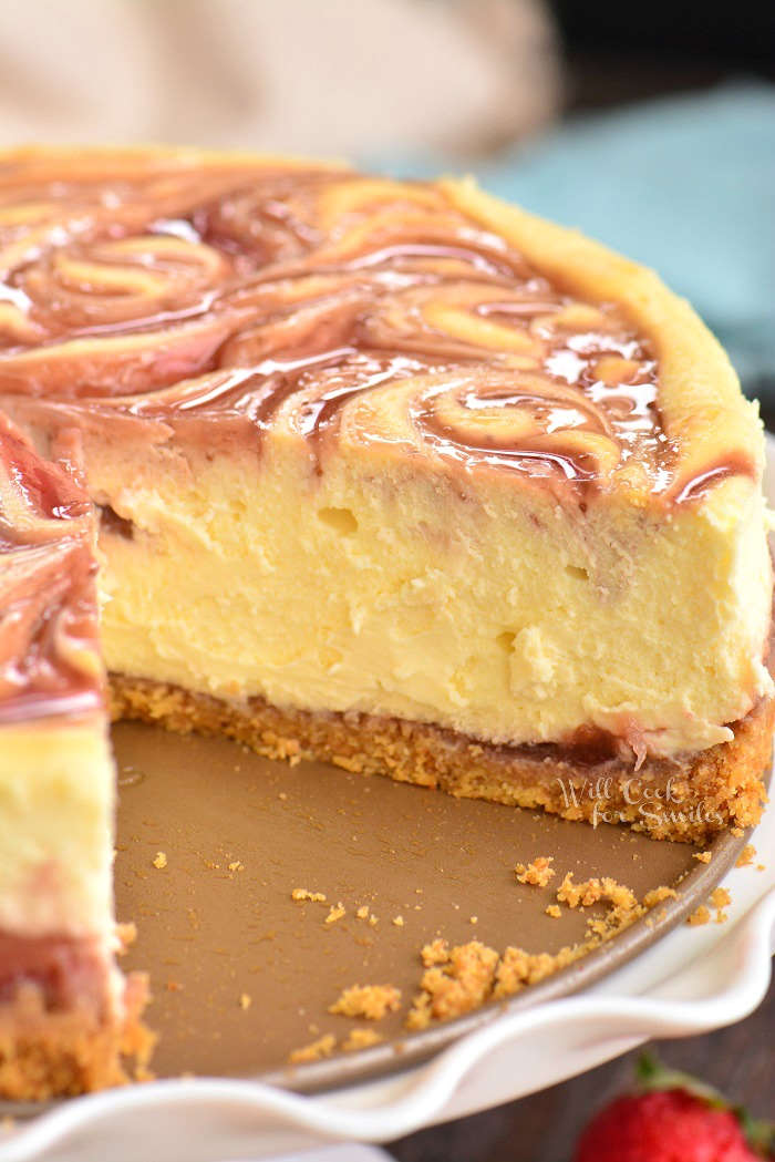 cheesecake with slice cut out
