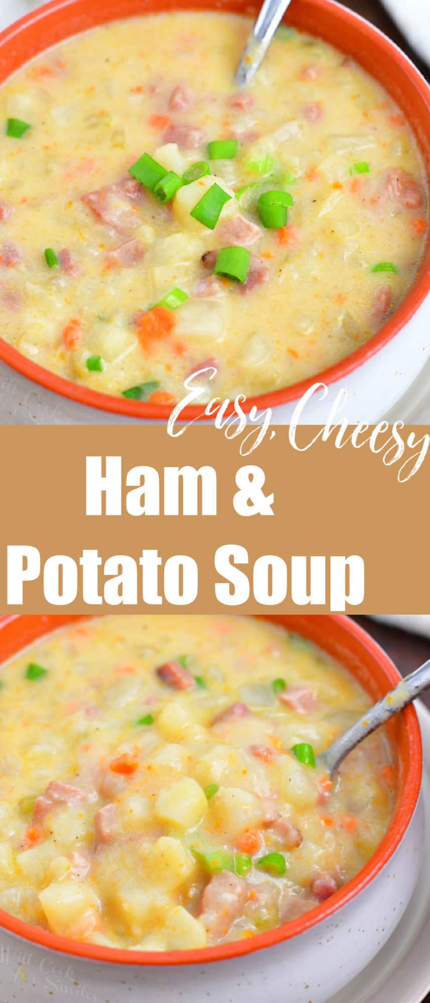 titled image for Pinterest (and shown): Easy Cheesy Ham and Potato Soup