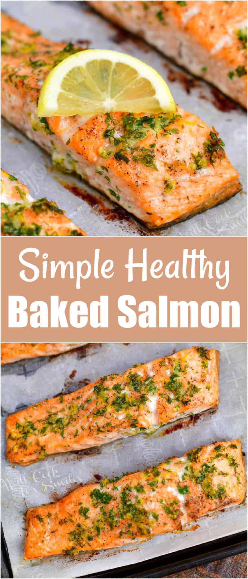 titled image for Pinterest (and shown): Simple Healthy Baked Salmon