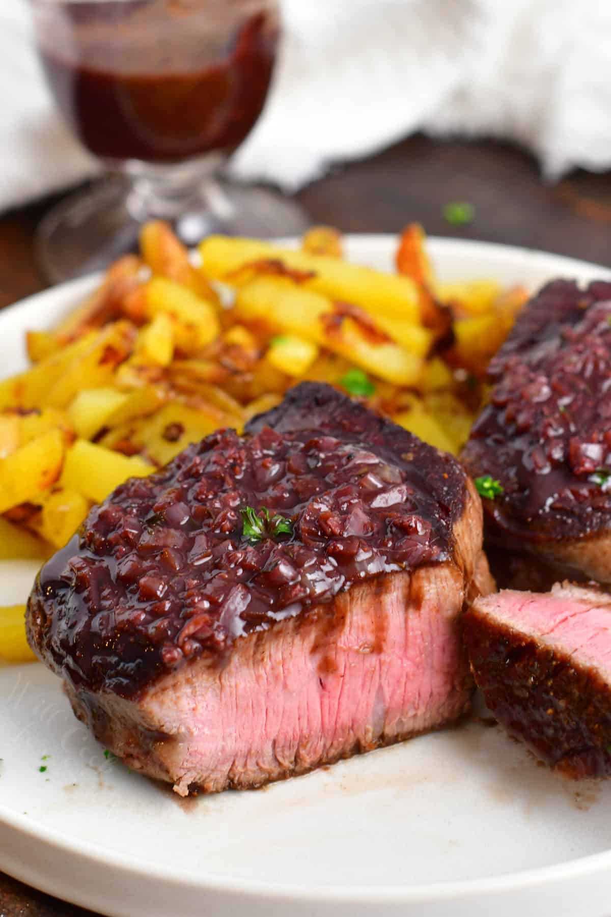 Steak with Red Wine-Shallot Sauce Recipe