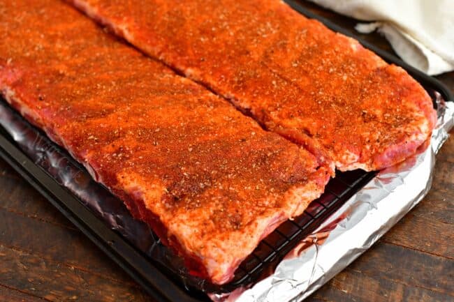 St. Louis ribs with dry rub for pork ribs