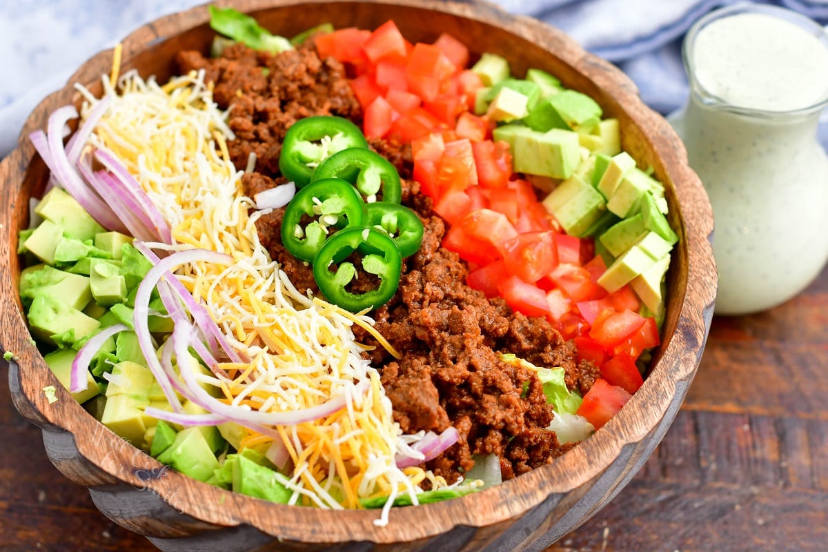 Mexican Salads in a Jar with Healthy Ranch Dressing - Robust Recipes