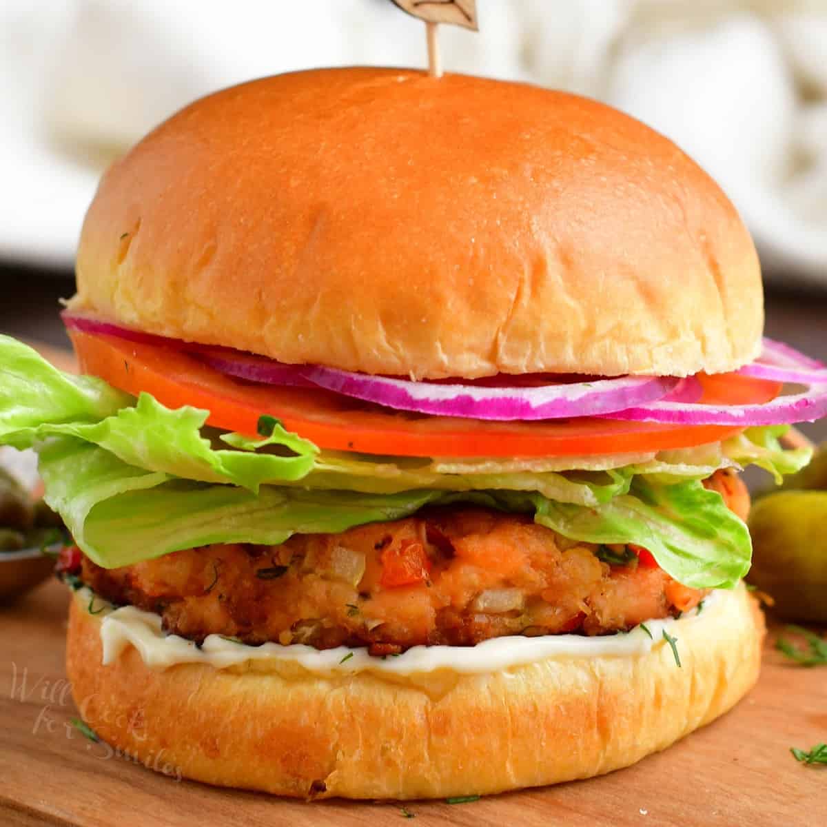 Grilled Salmon Burgers - Weekend at the Cottage