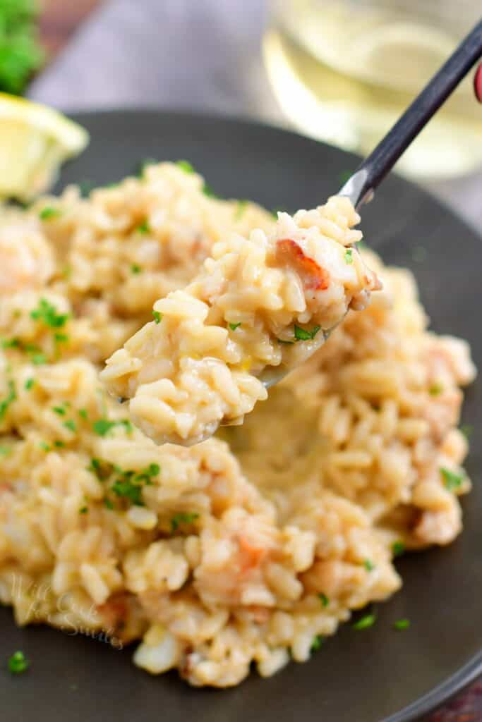lobster risotto on the fork