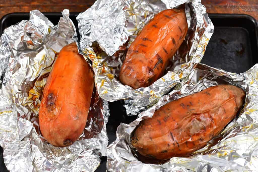 baked sweet potatoes in foil