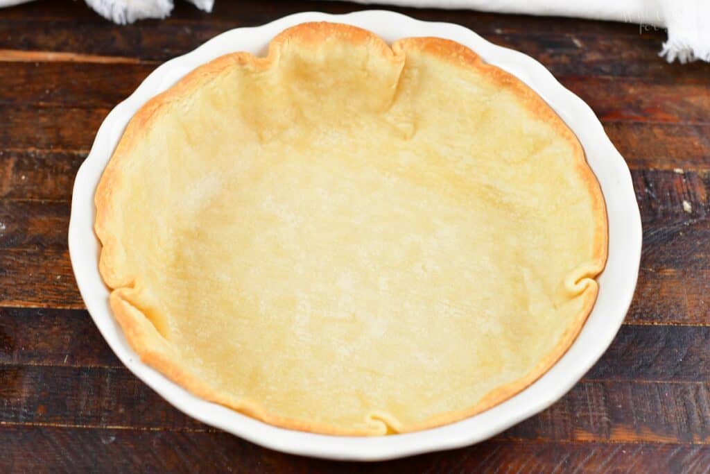 parbaked pie crust in a pie dish