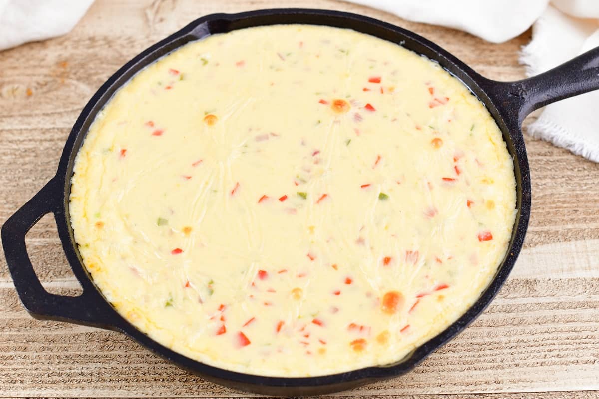 baked queso dip right from the oven