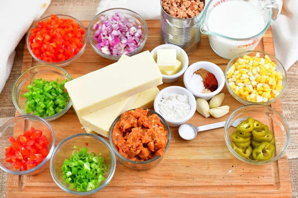 ingredients to make ultimate queso dip