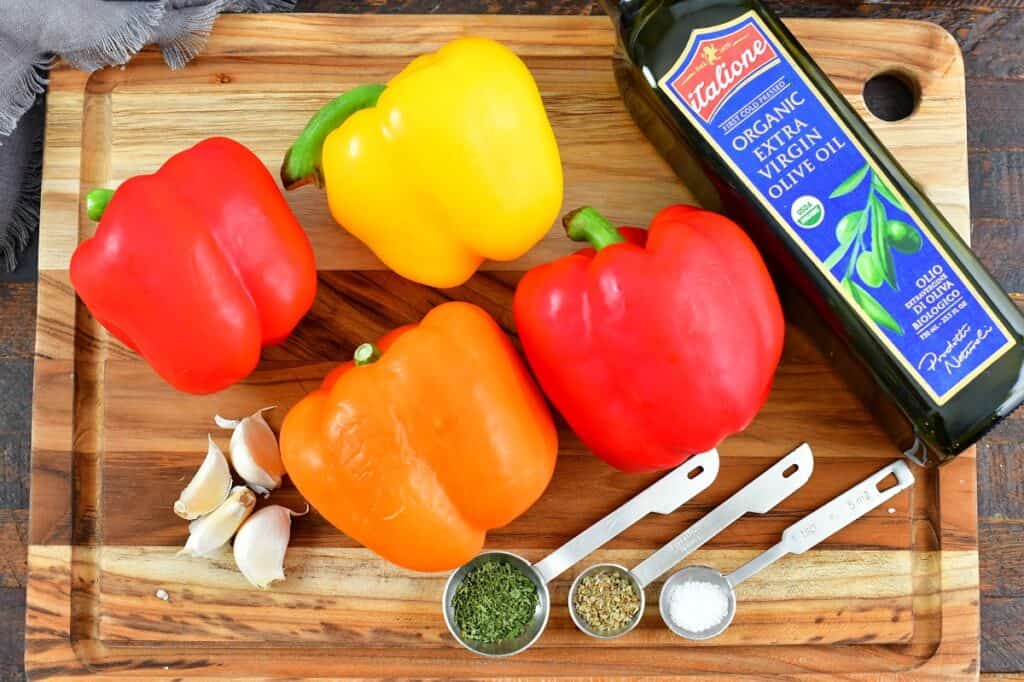 ingredients for making roasted red peppers