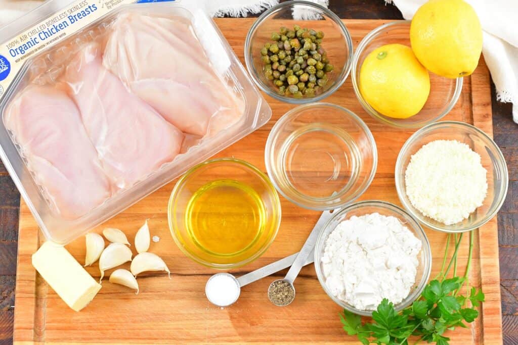 ingredients for the chicken piccata