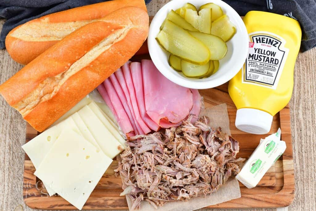 ingredients to make Cuban sandwiches