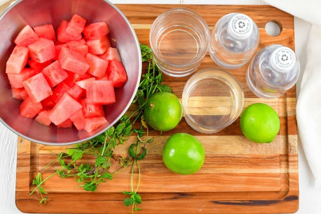 ingredients for the watermelon mojito