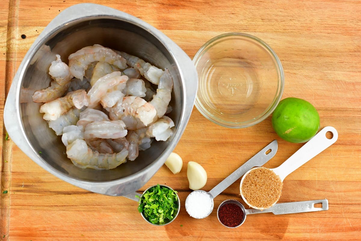 ingredients for marinating shrimp for tacos