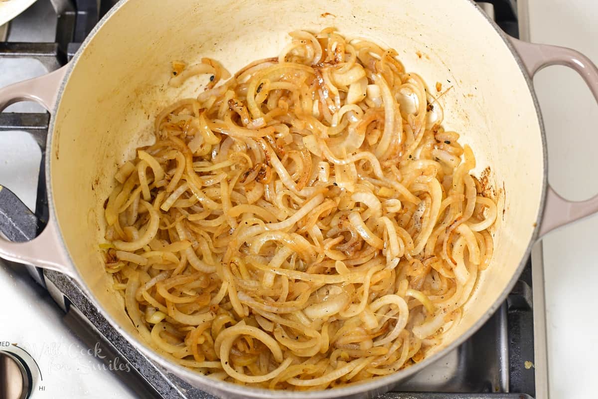 sautéing onions in the Dutch oven