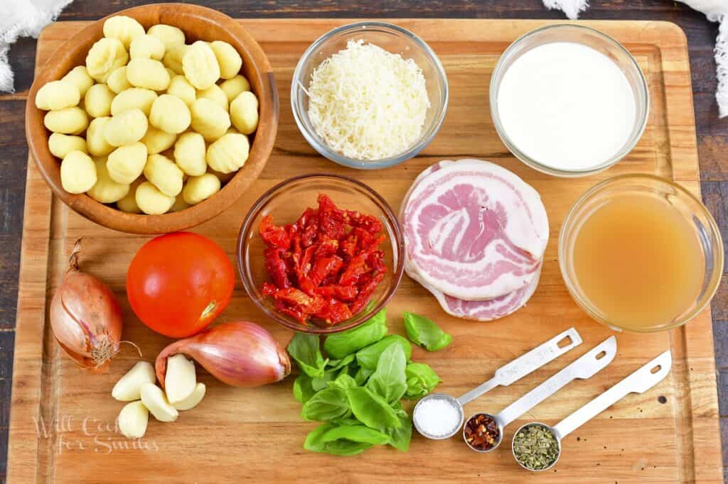 ingredients for creamy gnocchi recipe