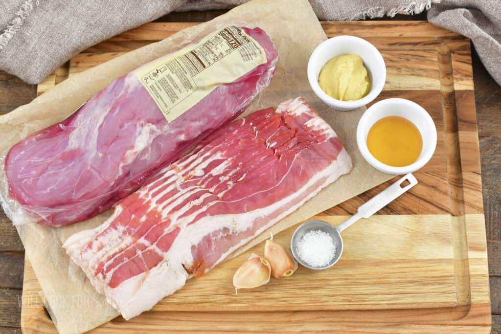 ingredients to make bacon wrapped pork tenderloin.