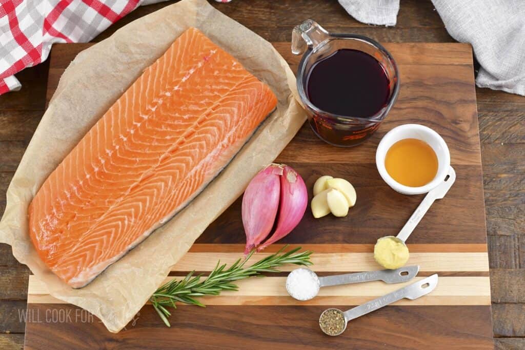 ingredients for the holiday baked salmon.