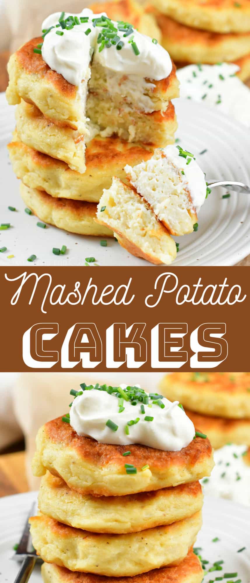 collage of potato cakes images up close and cut with titile.